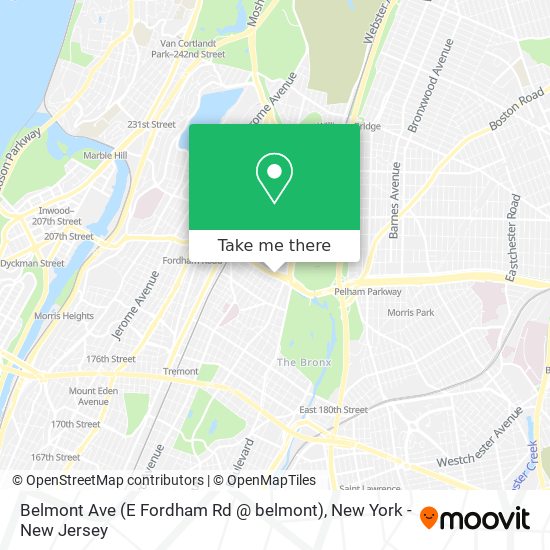 Mapa de Belmont Ave (E Fordham Rd @ belmont)