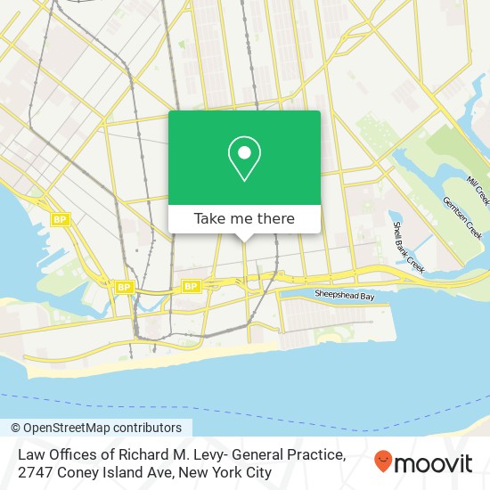 Law Offices of Richard M. Levy- General Practice, 2747 Coney Island Ave map