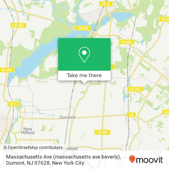 Mapa de Massachusetts Ave (massachusetts ave beverly), Dumont, NJ 07628