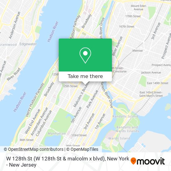 Mapa de W 128th St (W 128th St & malcolm x blvd)