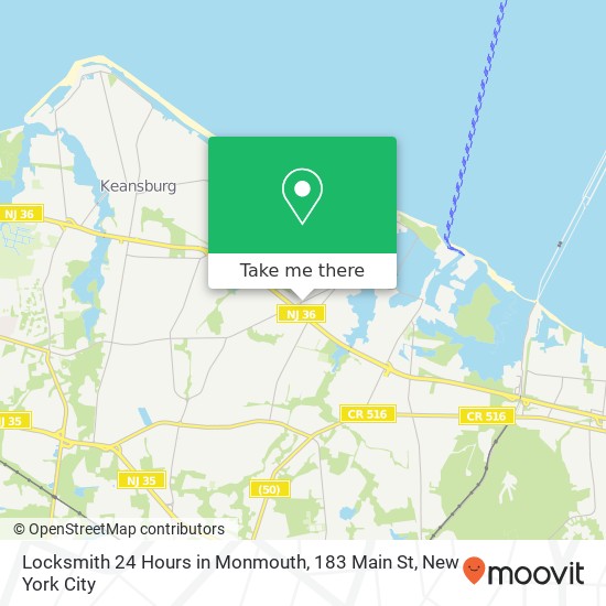 Mapa de Locksmith 24 Hours in Monmouth, 183 Main St