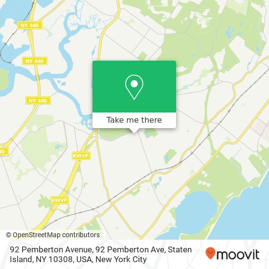 92 Pemberton Avenue, 92 Pemberton Ave, Staten Island, NY 10308, USA map