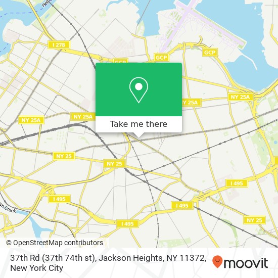 37th Rd (37th 74th st), Jackson Heights, NY 11372 map