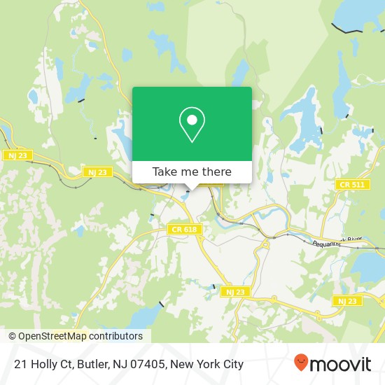 Mapa de 21 Holly Ct, Butler, NJ 07405