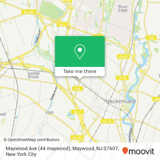 Mapa de Maywood Ave (44 maywood), Maywood, NJ 07607