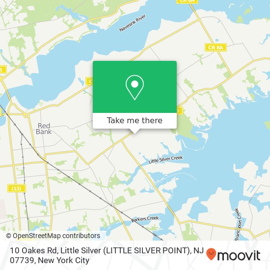 Mapa de 10 Oakes Rd, Little Silver (LITTLE SILVER POINT), NJ 07739