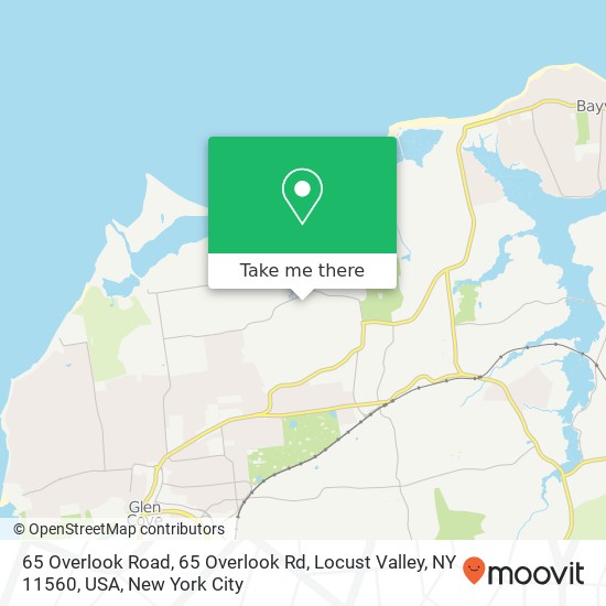 Mapa de 65 Overlook Road, 65 Overlook Rd, Locust Valley, NY 11560, USA