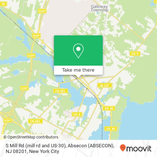S Mill Rd (mill rd and US-30), Absecon (ABSECON), NJ 08201 map