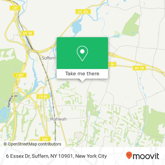 Mapa de 6 Essex Dr, Suffern, NY 10901