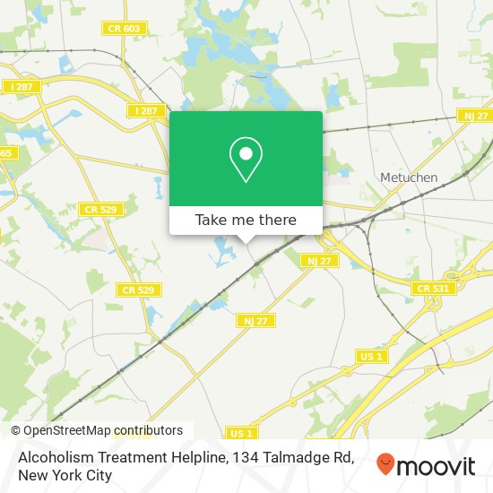 Mapa de Alcoholism Treatment Helpline, 134 Talmadge Rd