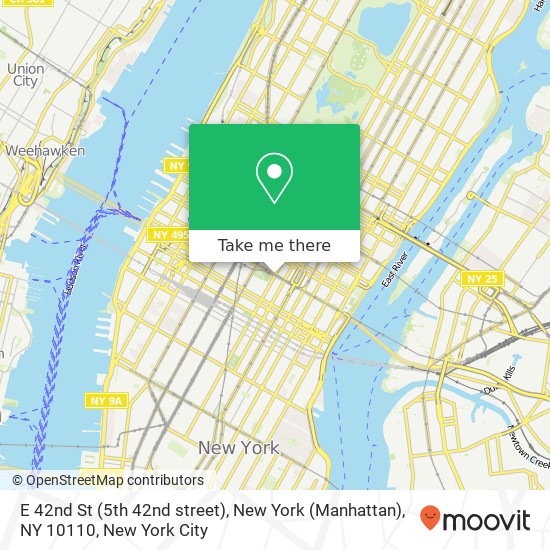 E 42nd St (5th 42nd street), New York (Manhattan), NY 10110 map