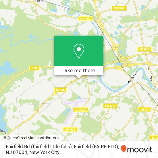 Mapa de Fairfield Rd (fairfield little falls), Fairfield (FAIRFIELD), NJ 07004