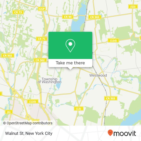 Mapa de Walnut St, Washington Twp, NJ 07676