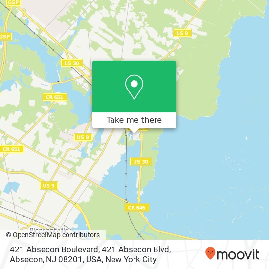 421 Absecon Boulevard, 421 Absecon Blvd, Absecon, NJ 08201, USA map
