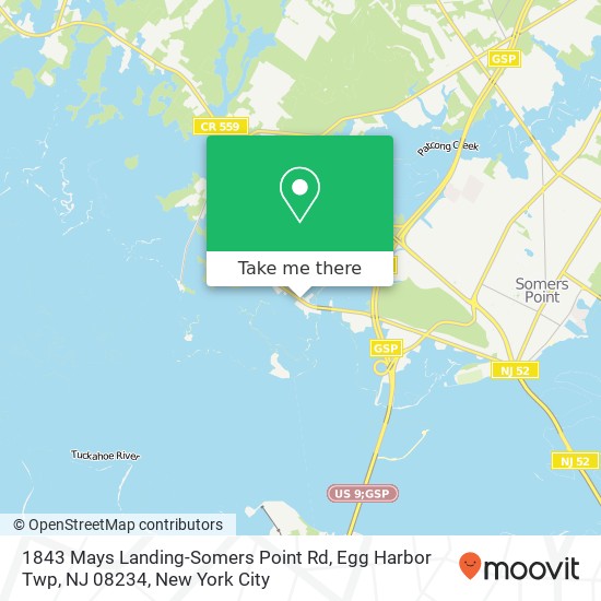 Mapa de 1843 Mays Landing-Somers Point Rd, Egg Harbor Twp, NJ 08234