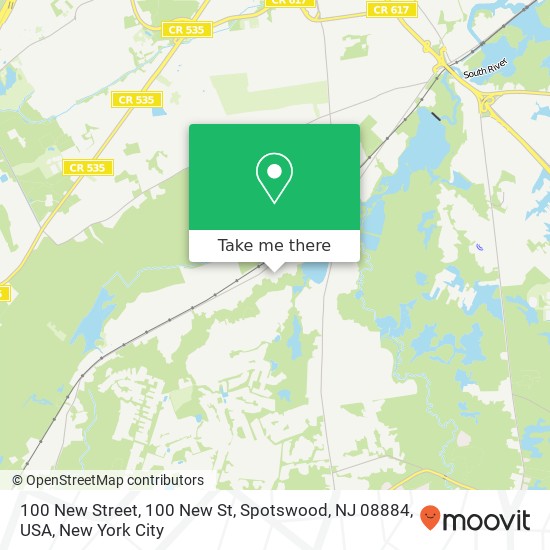 Mapa de 100 New Street, 100 New St, Spotswood, NJ 08884, USA