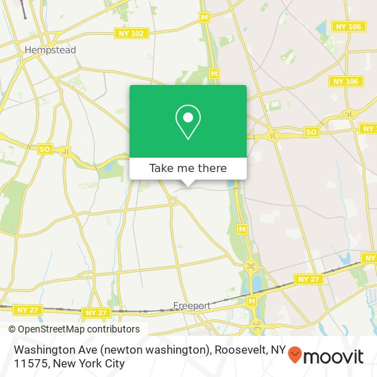 Washington Ave (newton washington), Roosevelt, NY 11575 map