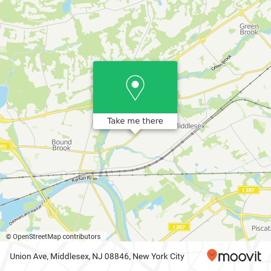 Mapa de Union Ave, Middlesex, NJ 08846
