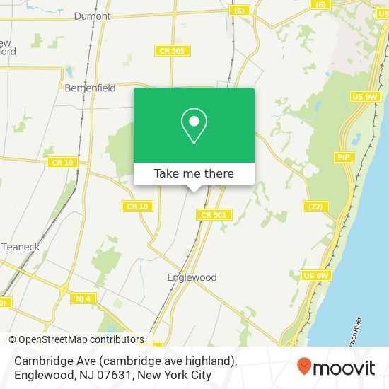 Cambridge Ave (cambridge ave highland), Englewood, NJ 07631 map