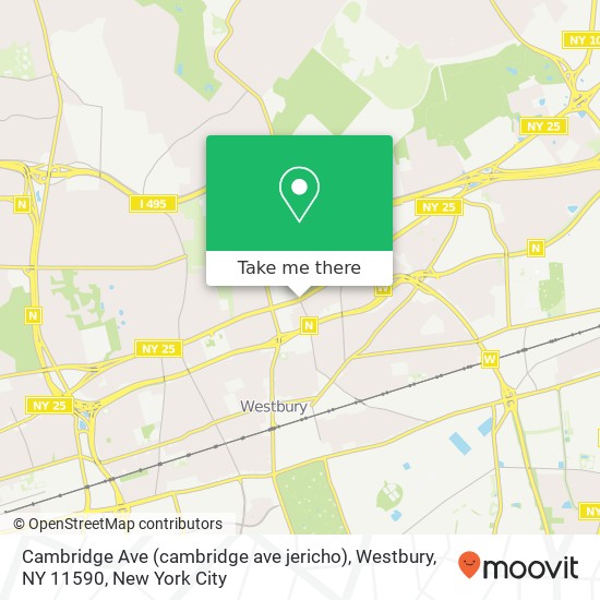 Mapa de Cambridge Ave (cambridge ave jericho), Westbury, NY 11590