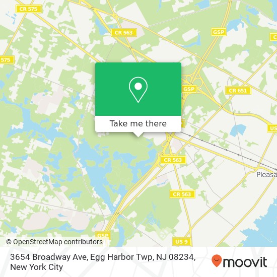 3654 Broadway Ave, Egg Harbor Twp, NJ 08234 map