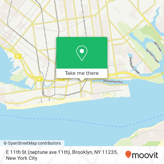 Mapa de E 11th St (neptune ave 11th), Brooklyn, NY 11235