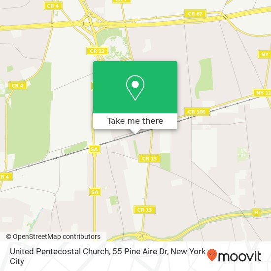 Mapa de United Pentecostal Church, 55 Pine Aire Dr