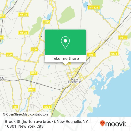 Mapa de Brook St (horton ave brook), New Rochelle, NY 10801