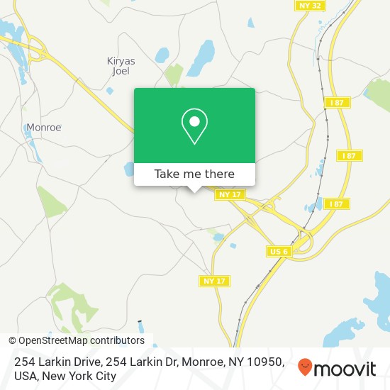Mapa de 254 Larkin Drive, 254 Larkin Dr, Monroe, NY 10950, USA
