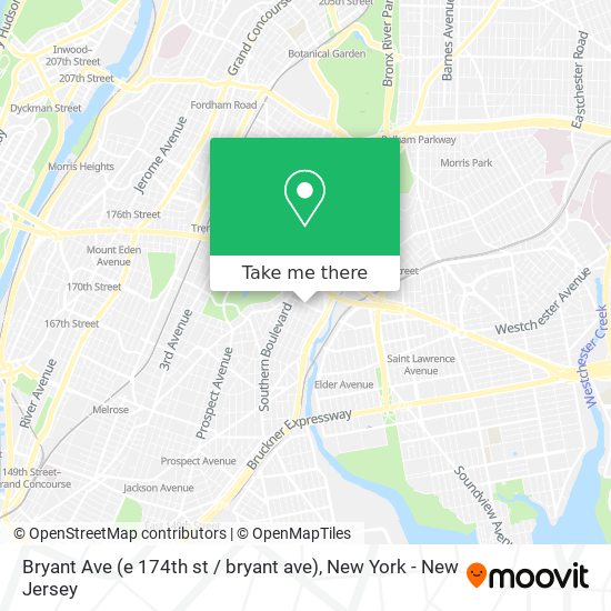 Bryant Ave (e 174th st / bryant ave) map