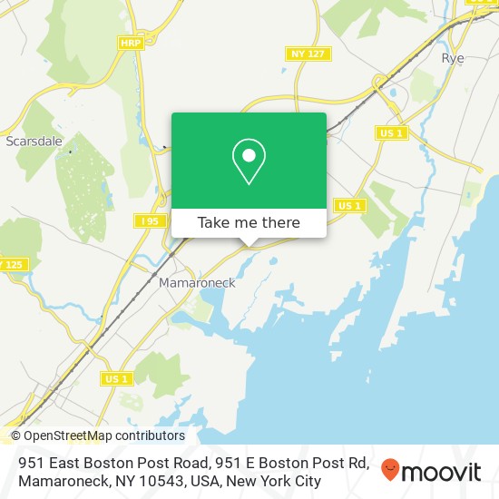 Mapa de 951 East Boston Post Road, 951 E Boston Post Rd, Mamaroneck, NY 10543, USA