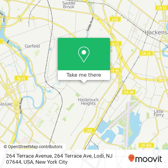 264 Terrace Avenue, 264 Terrace Ave, Lodi, NJ 07644, USA map