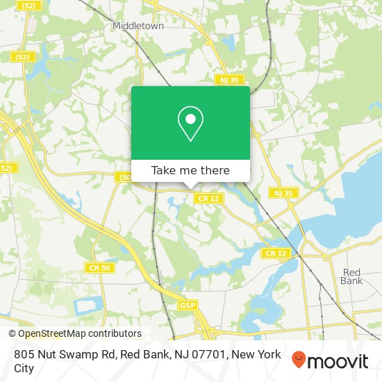 Mapa de 805 Nut Swamp Rd, Red Bank, NJ 07701