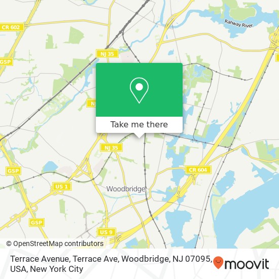 Mapa de Terrace Avenue, Terrace Ave, Woodbridge, NJ 07095, USA