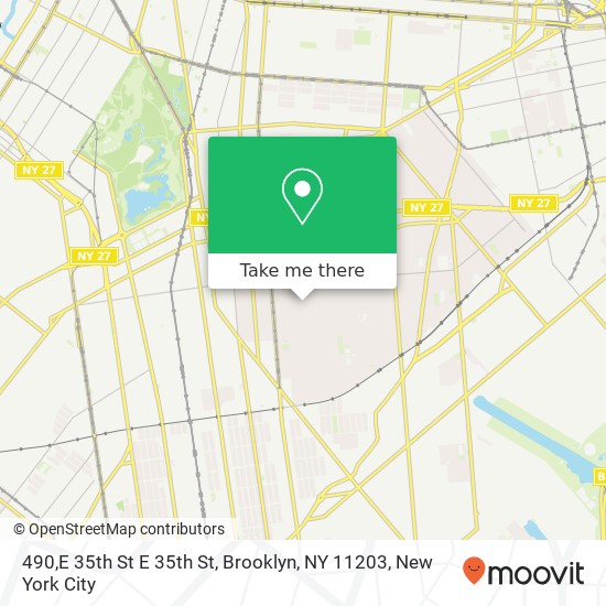 Mapa de 490,E 35th St E 35th St, Brooklyn, NY 11203
