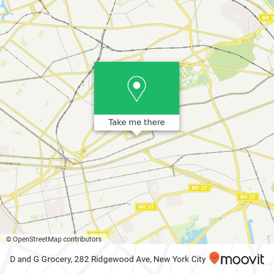 Mapa de D and G Grocery, 282 Ridgewood Ave