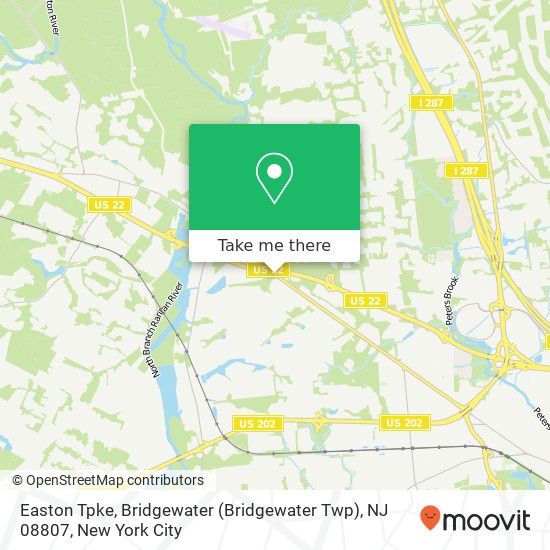 Mapa de Easton Tpke, Bridgewater (Bridgewater Twp), NJ 08807