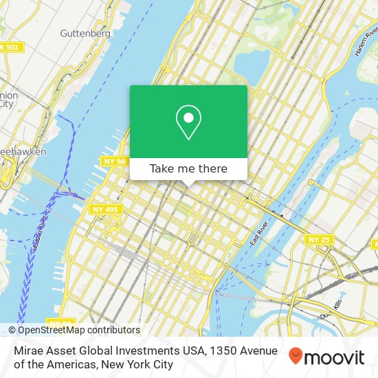 Mapa de Mirae Asset Global Investments USA, 1350 Avenue of the Americas