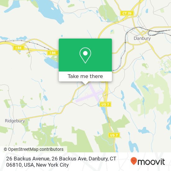 Mapa de 26 Backus Avenue, 26 Backus Ave, Danbury, CT 06810, USA