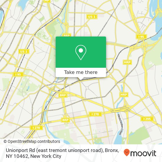 Mapa de Unionport Rd (east tremont unionport road), Bronx, NY 10462