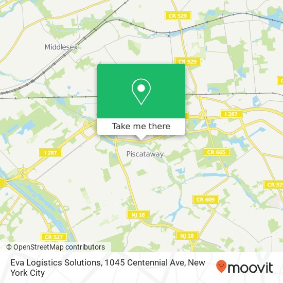 Mapa de Eva Logistics Solutions, 1045 Centennial Ave