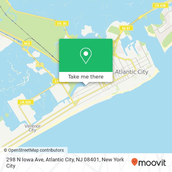 Mapa de 298 N Iowa Ave, Atlantic City, NJ 08401