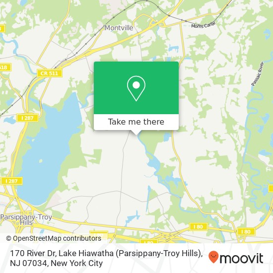 170 River Dr, Lake Hiawatha (Parsippany-Troy Hills), NJ 07034 map