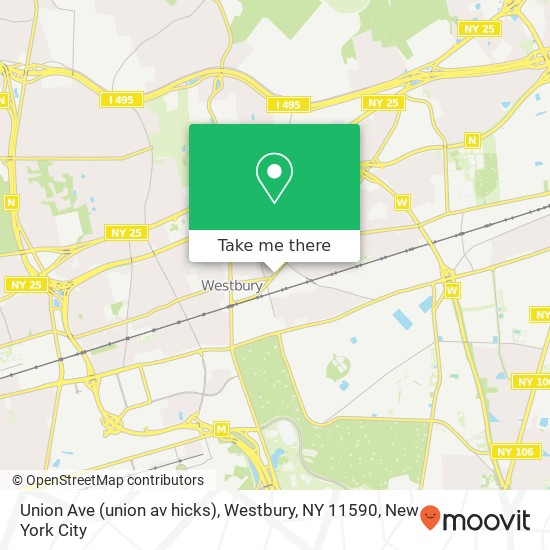 Mapa de Union Ave (union av hicks), Westbury, NY 11590