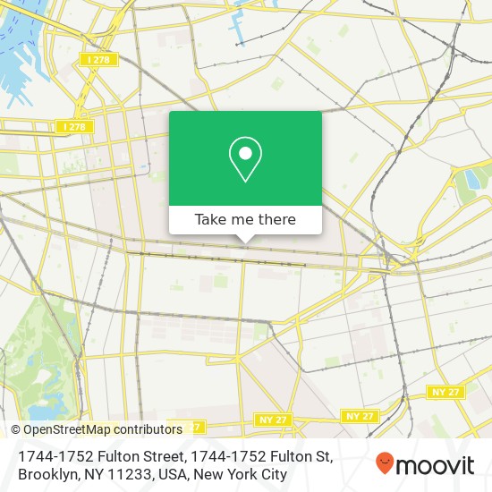 1744-1752 Fulton Street, 1744-1752 Fulton St, Brooklyn, NY 11233, USA map