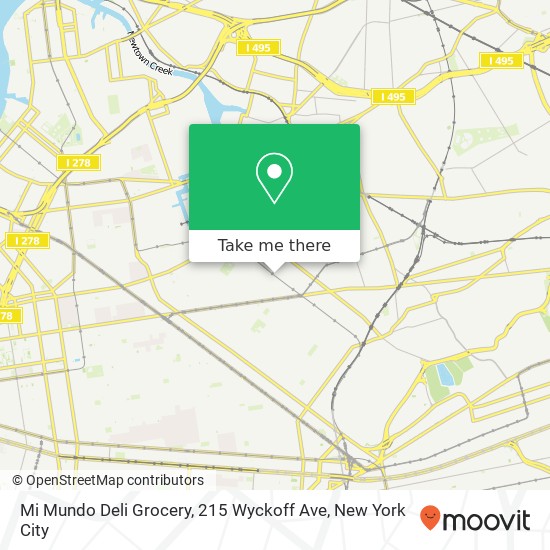 Mapa de Mi Mundo Deli Grocery, 215 Wyckoff Ave