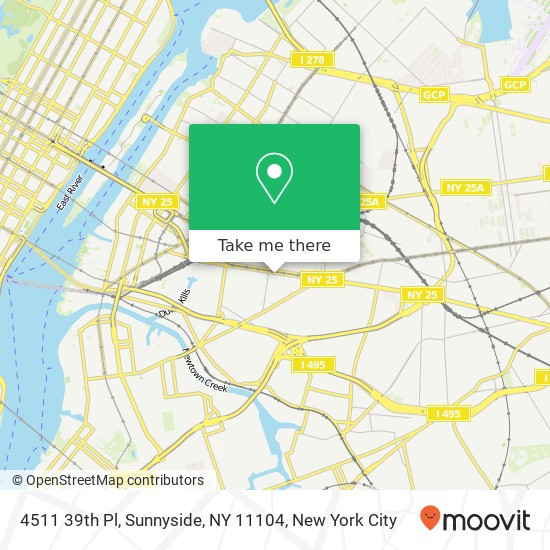 4511 39th Pl, Sunnyside, NY 11104 map