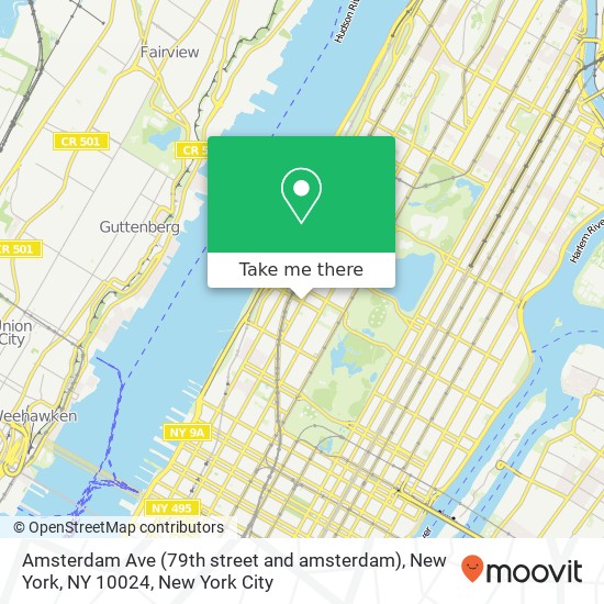 Mapa de Amsterdam Ave (79th street and amsterdam), New York, NY 10024