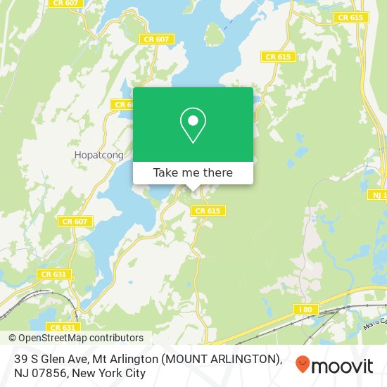 39 S Glen Ave, Mt Arlington (MOUNT ARLINGTON), NJ 07856 map