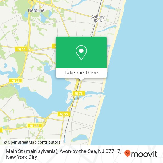 Mapa de Main St (main sylvania), Avon-by-the-Sea, NJ 07717